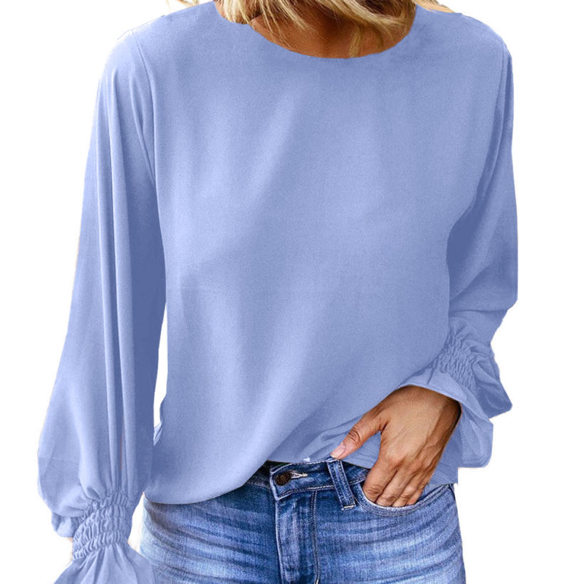 light_blue_crew_neck_ruffle_long_sleeve_blouse