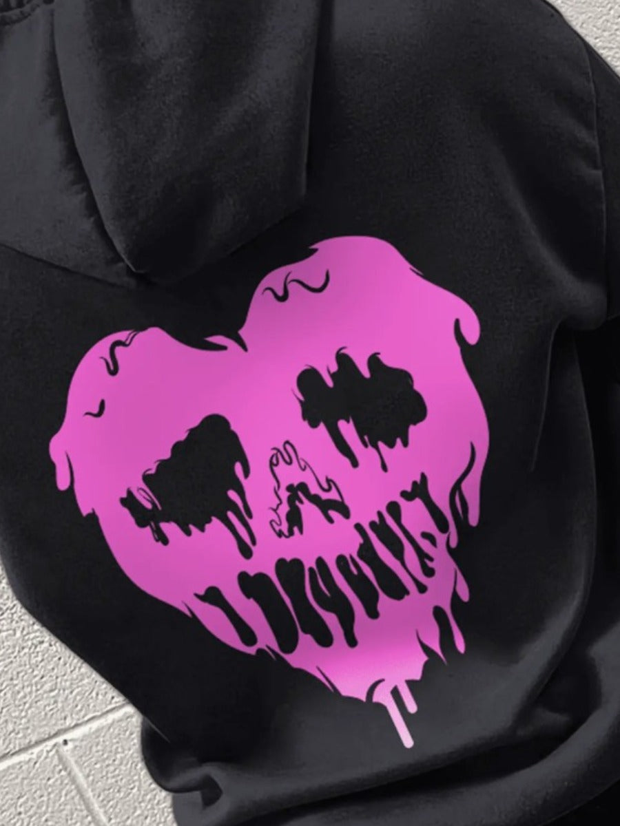 Melting Skull Heart Hoodie