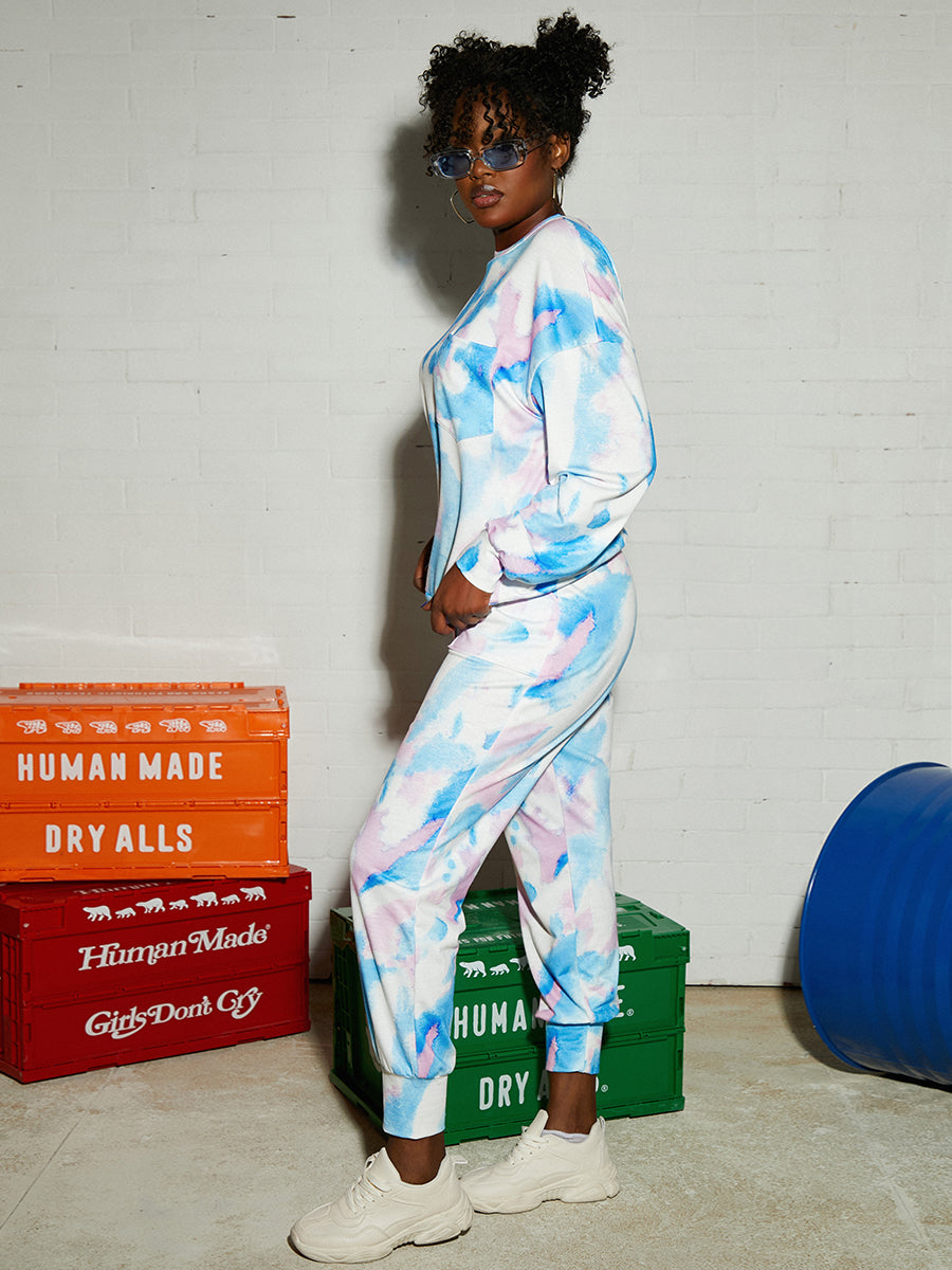 Tie Dye Pocket Design Tracksuit