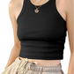 black_high_neck_fitted_crop_top_front