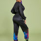 Lip Print Splash Ink Design Pants Set