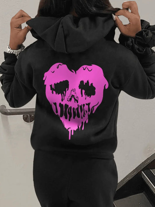 Melting Skull Heart Hoodie