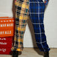 Print Plaid Patchwork Pants
