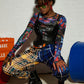 Print Plaid Patchwork Pants