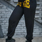 Savage Letter Print Wide Leg Pants