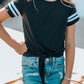 T-Shirt - Striped Sleeve Tie Knot
